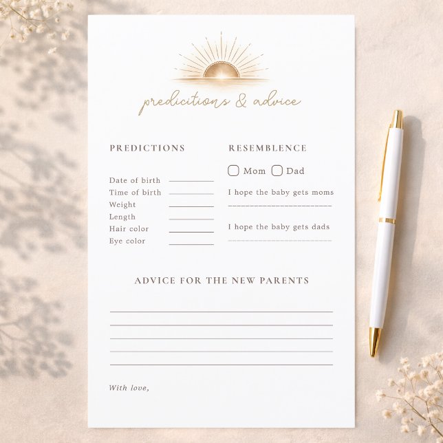 Lámina Predicciones y consejos del juego Simple Sun Baby  (Subido por el creador)