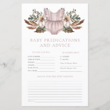 Predicciones y Consejos Juego de Baby Shower Boho 