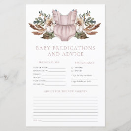 Lámina Predicciones y Consejos Juego de Baby Shower Boho 