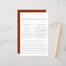 Lámina Predicciones y consejos Minimalistas Boho Baby Sho