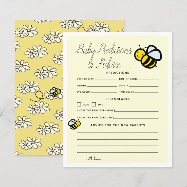 Lámina Predicciones y consejos para bebes amarillos de mi (Anverso / Reverso)