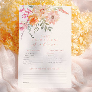 Lámina Predicciones y consejos para bebés Blush Teal Flor