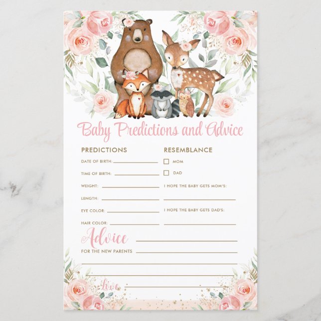 Lámina Predicciones y consejos para bebés de animales de  (Anverso)