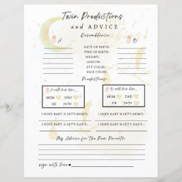 Lámina ¡Predicciones y consejos para bebés gemelos, oh be