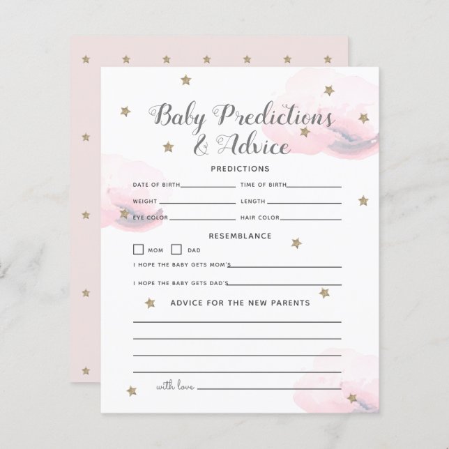 Lámina Predicciones y consejos para bebés rosados de Estr (Anverso / Reverso)