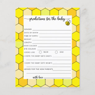Lámina Predicciones y consejos para el bebé abeja