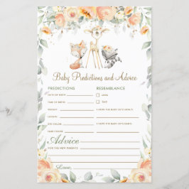 Lámina Predicciones y consejos para el bebé con flores de