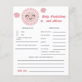Lámina Predicciones y consejos para el bebé con sol rosa
