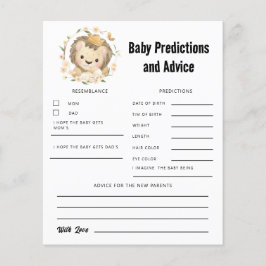 Lámina Predicciones y consejos para el bebé de leones cur