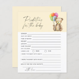 Lámina Predicciones y consejos para el bebé Juego para el