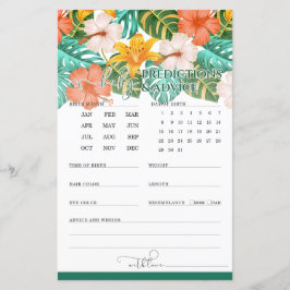 Lámina Predicciones y consejos para juego de Baby Shower 