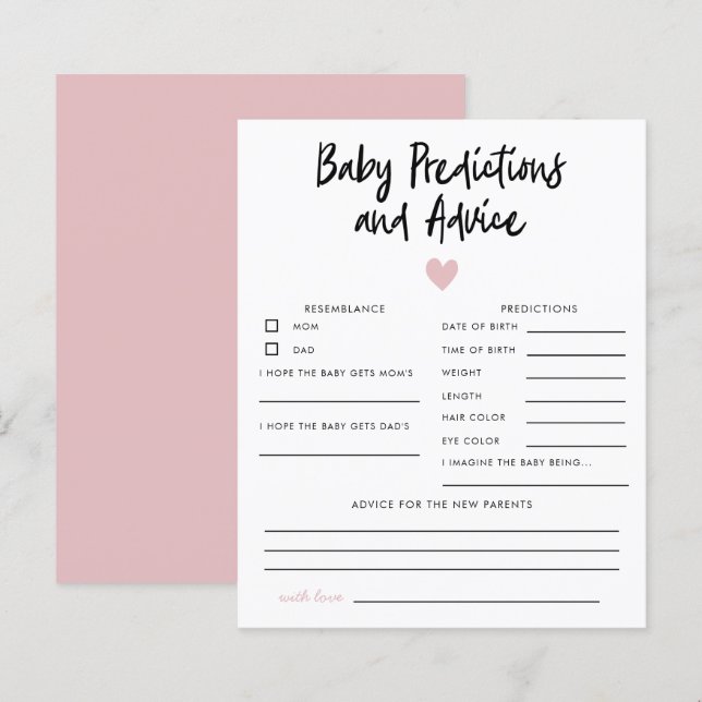 Lámina Predicciones y consejos sencillos para bebés de co (Anverso / Reverso)