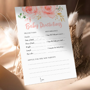 Lámina Predicciones y consejos sobre juegos Baby Shower p
