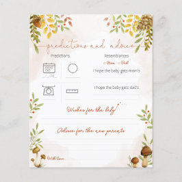 Lámina Predicciones y consejos, Woodland Baby Shower