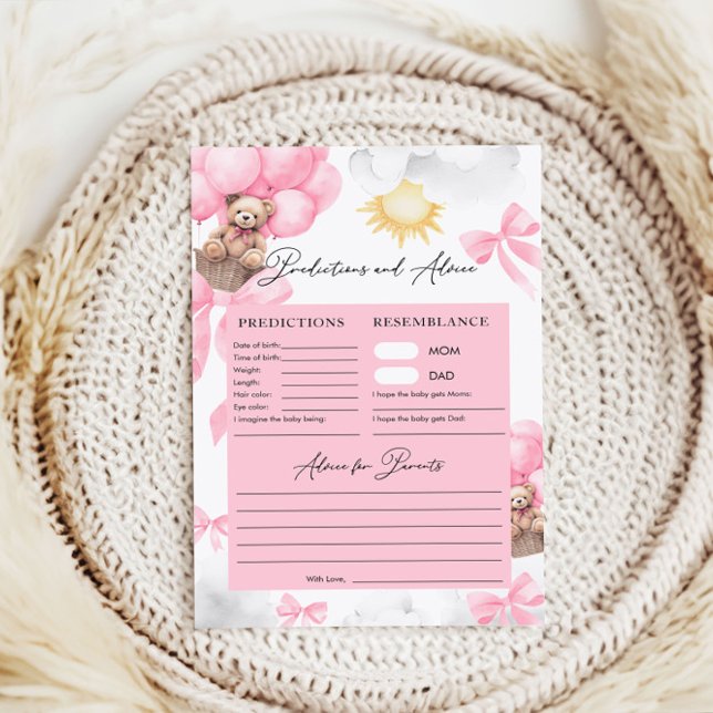 Lámina Predicciones y juegos de Baby Shower para el oso d (Subido por el creador)
