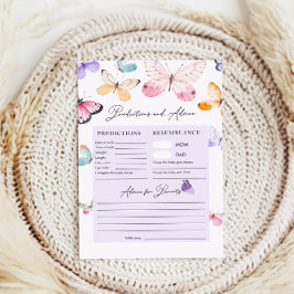 Lámina Predicciones y juegos de Baby Shower para el oso d