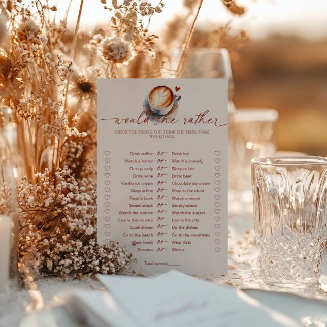 Lámina ¿Preferiría Café Un Juego De Ducha De Novias? (Subido por el creador)