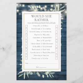 Lámina ¿Preferiría Juego de Fiesta de Despedida de Solter