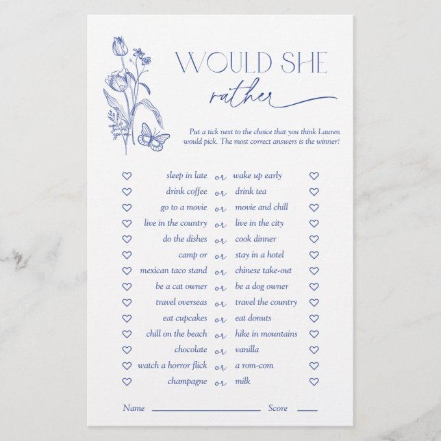 Lámina ¿Prefiere Algo De Juego De Ducha De Brigada Azul? (Anverso)