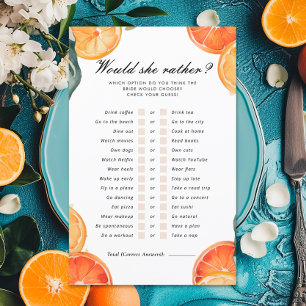 Lámina ¿Prefiere Aperol Spritz Bridal Shower Game?