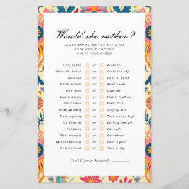 Lámina ¿Prefiere El Juego De Ducha De Novias Florales Mex