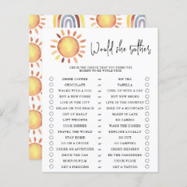 Lámina ¿Prefiere ella - juego de ducha para bebé