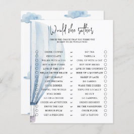 Lámina ¿Prefiere ella - juego de ducha para bebé