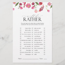 Lámina ¿Prefiere Flores Rosadas Un Juego De Ducha Bridal?