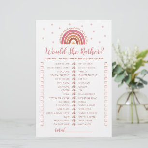 Lámina ¿Prefiere Jugar A Boho Rainbow Baby Shower?