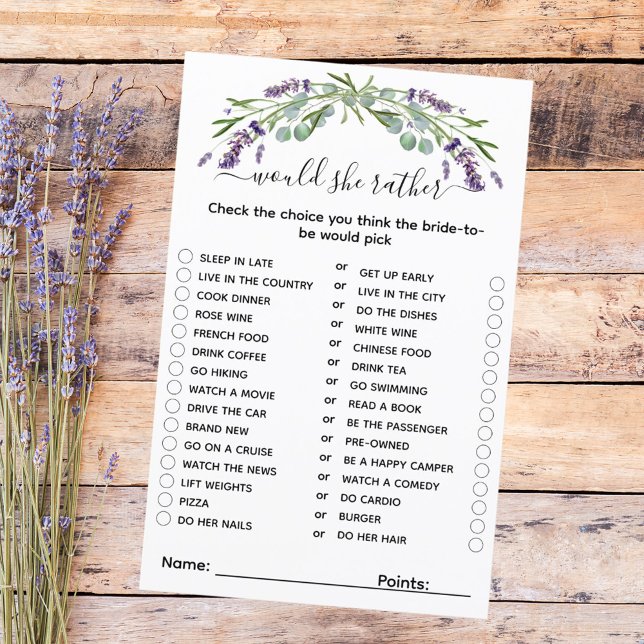 Lámina ¿Prefiere lavender el juego de la ducha de novia? (Subido por el creador)