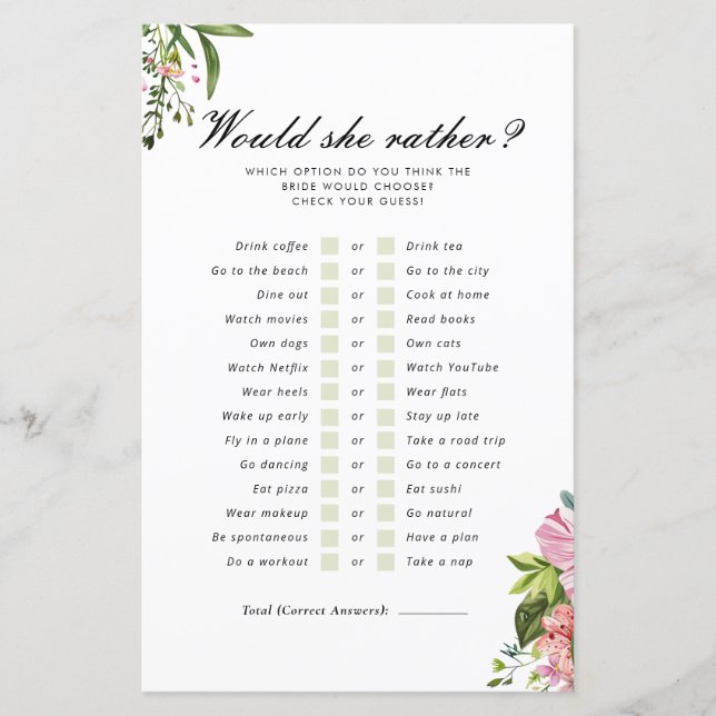 Lámina ¿Prefiere Margarita Juego De Novias Mexicanas? (Anverso)