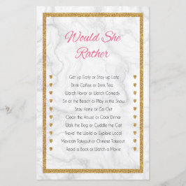 Lámina ¿Prefiere Mármol Juego De Ducha De Novias De Oro?