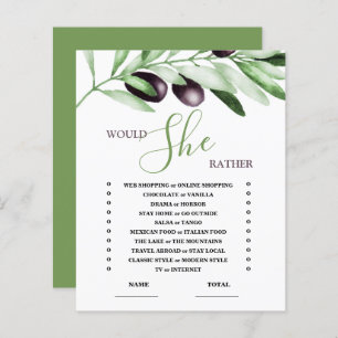 Lámina ¿Prefiere Olive Branch Brillant Shower Game