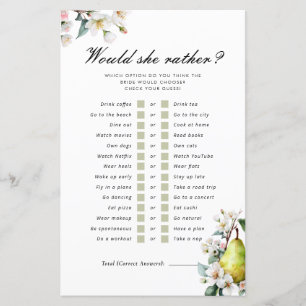 Lámina ¿Prefiere Perfecto Juego De Ducha De Novias Pear?
