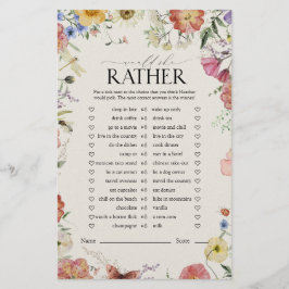 Lámina ¿Prefiere Presionar El Juego De Ducha De Novias Fl