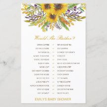 ¿Prefiere que IMPRÍN el juego de Baby Shower?