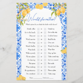 Lámina ¿Prefiere Que Su Novia Juegue De Ducha Lemon Sea T