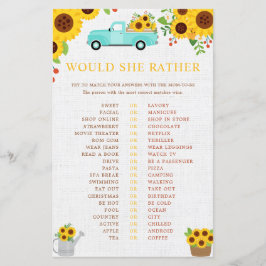 Lámina Prefiere Un Juego De Baby Shower, Sunflower