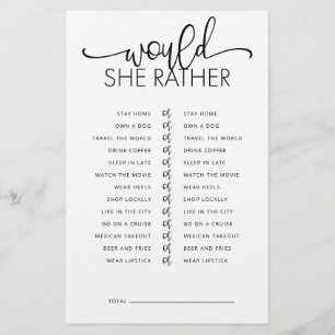 Lámina ¿Prefiere Un Juego De Ducha De Novias?