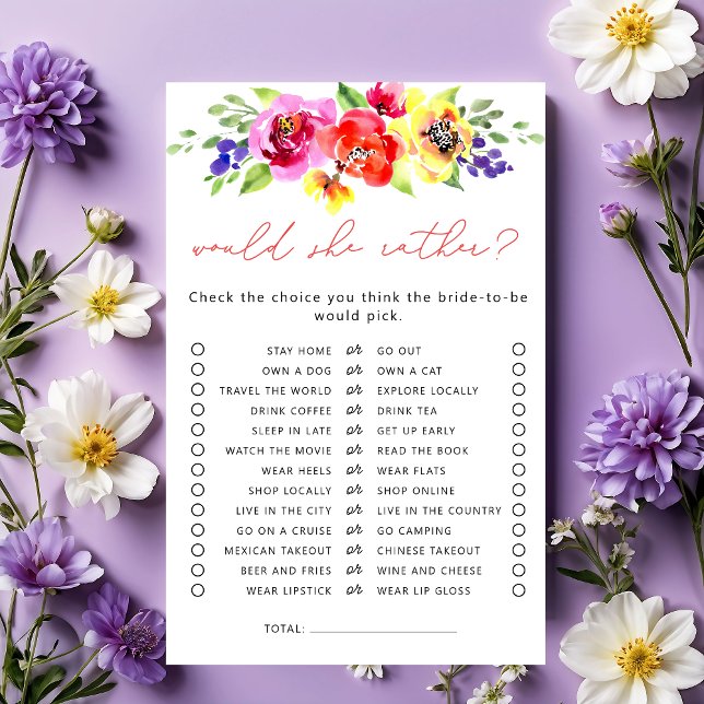 Lámina ¿Prefiere Un Juego De Ducha De Novias Florales Bri (Subido por el creador)