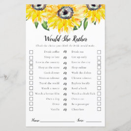 Lámina ¿Prefiere Un Juego De Ducha De Novias Sunflower?