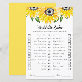 Lámina ¿Prefiere Un Juego De Ducha De Novias Sunflower?