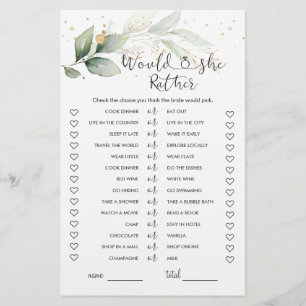 Lámina ¿Prefiere Un Juego De Ducha De Novias Verdes?