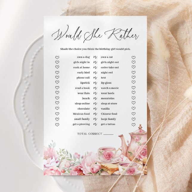 Lámina ¿Prefiere Un Juego De Fiesta De Té Floral Rosa En  (Subido por el creador)