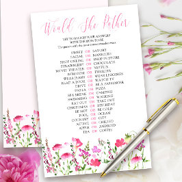 Lámina ¿Prefiere Un Juego De Prueba De Flor Silvestre Ros