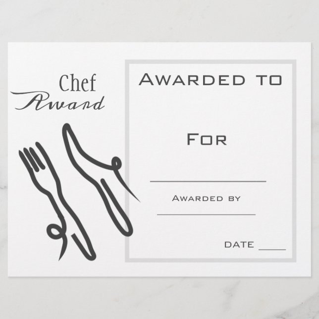 Lámina Premio a la cocina del chef (Anverso)