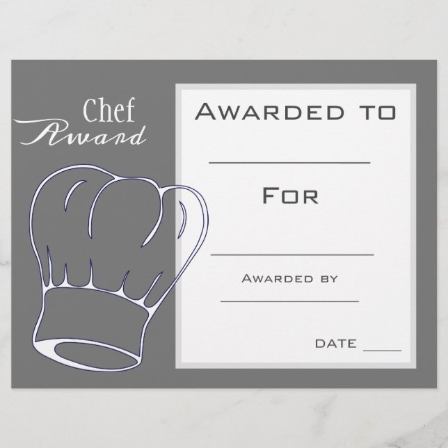 Lámina Premio a la cocina del chef (Anverso)