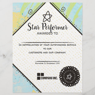 Lámina premio abstracto de apreciación de empleados de al