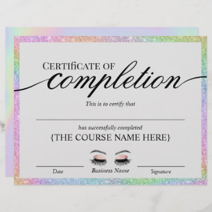 Lámina Premio al Certificado de Finalización de la Salón