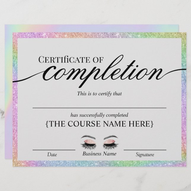 Lámina Premio al Certificado de Finalización de la Salón  (Anverso / Reverso)